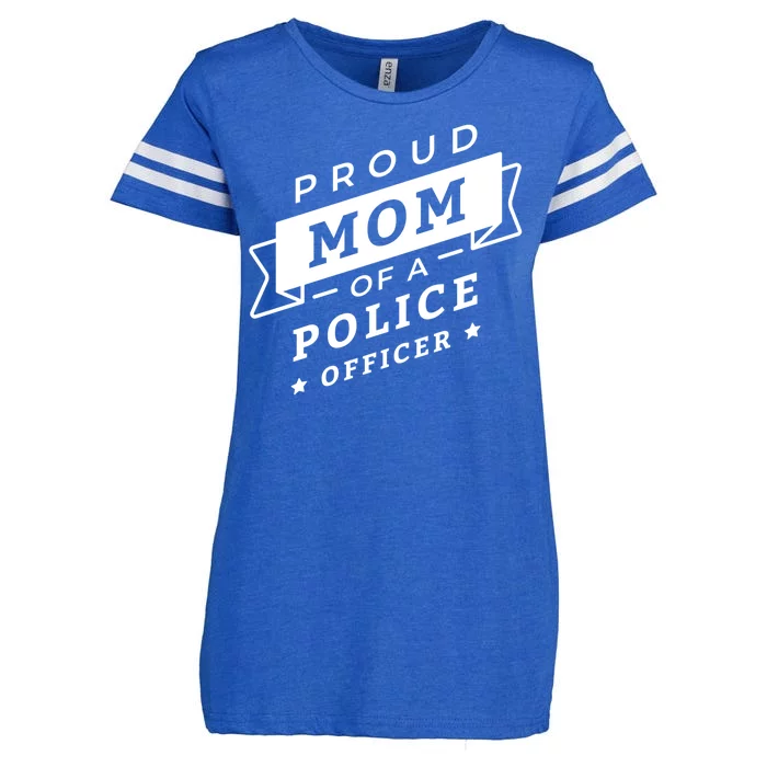 Proud Mom Of A Police Officer Enza Ladies Jersey Football T-Shirt