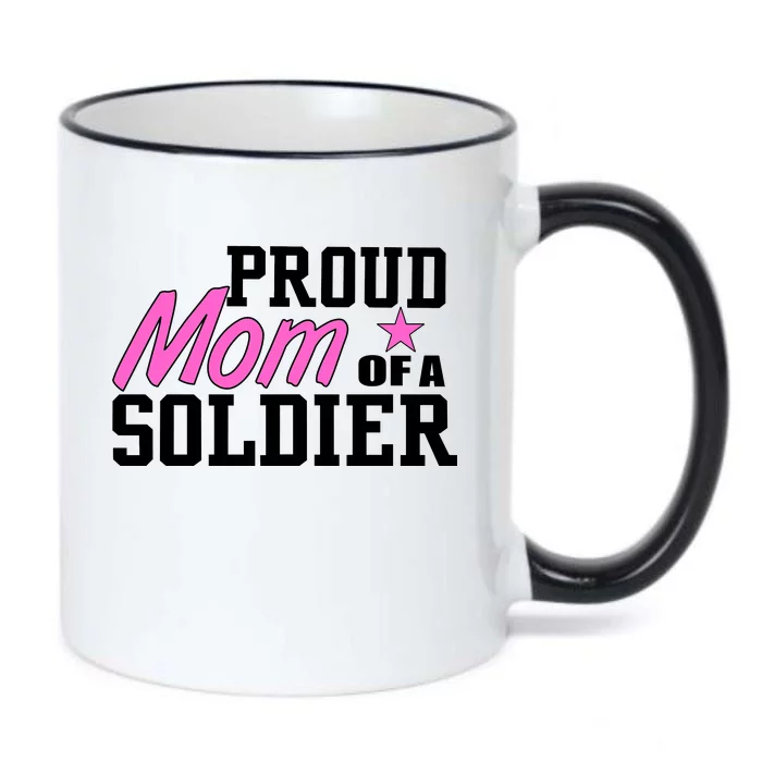 Proud Mom of A Soldier Black Color Changing Mug