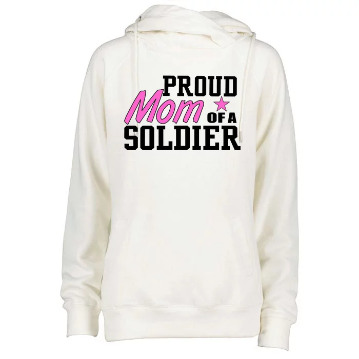 Proud Mom of A Soldier Womens Funnel Neck Pullover Hood