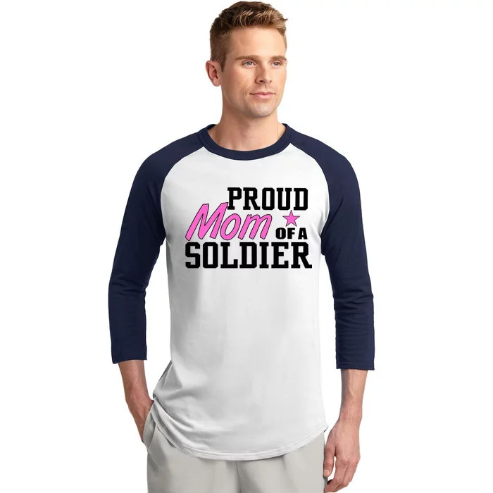 Proud Mom of A Soldier Baseball Sleeve Shirt