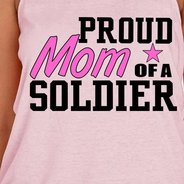 Proud Mom of A Soldier Women's Knotted Racerback Tank