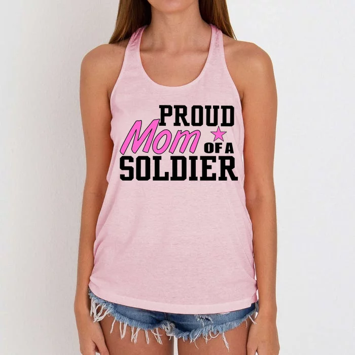 Proud Mom of A Soldier Women's Knotted Racerback Tank