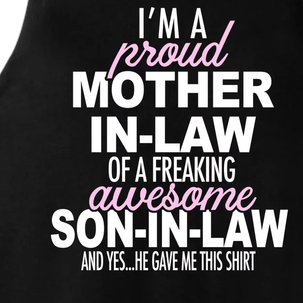 Proud Mother In Law Of Awesome Son In Law Funny Ladies Tri-Blend Wicking Tank