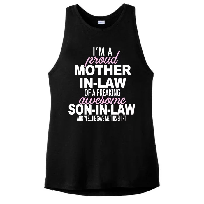 Proud Mother In Law Of Awesome Son In Law Funny Ladies Tri-Blend Wicking Tank