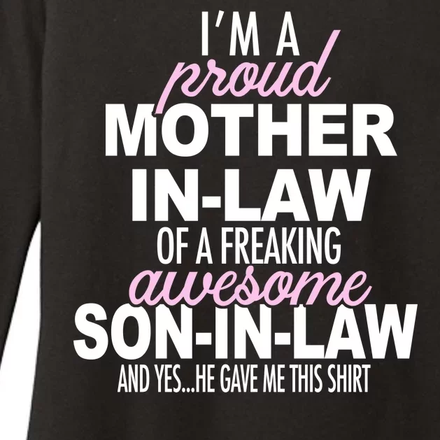 Proud Mother In Law Of Awesome Son In Law Funny Womens CVC Long Sleeve Shirt