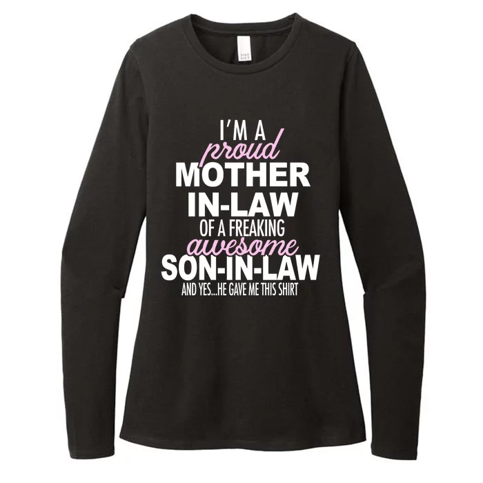 Proud Mother In Law Of Awesome Son In Law Funny Womens CVC Long Sleeve Shirt