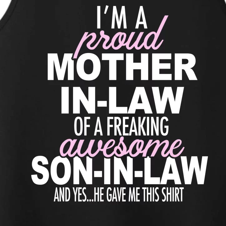 Proud Mother In Law Of Awesome Son In Law Funny Performance Tank