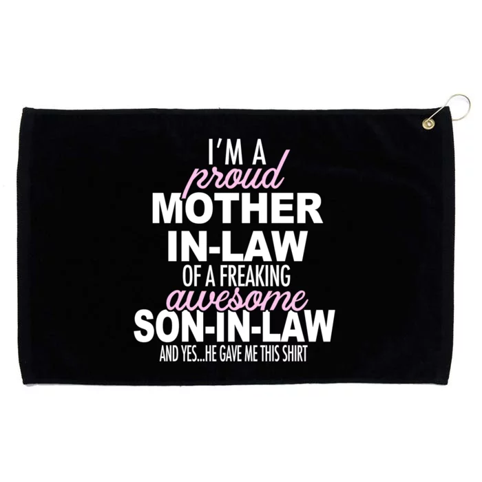 Proud Mother In Law Of Awesome Son In Law Funny Grommeted Golf Towel