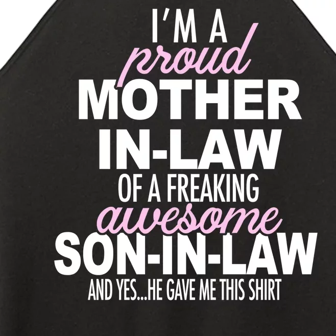 Proud Mother In Law Of Awesome Son In Law Funny Women’s Perfect Tri Rocker Tank