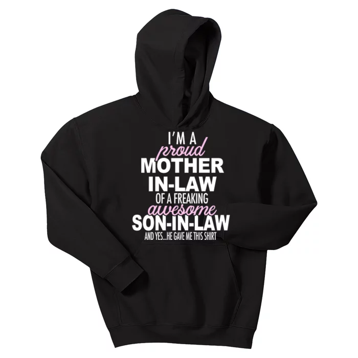 Proud Mother In Law Of Awesome Son In Law Funny Kids Hoodie