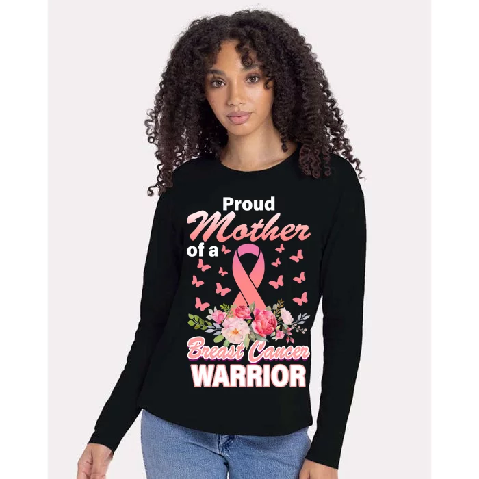 Proud Mother Of A Breast Cancer Warrior Womens Cotton Relaxed Long Sleeve T-Shirt