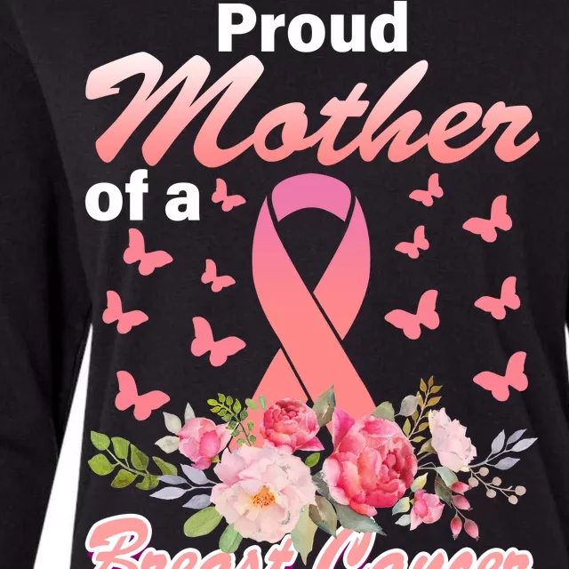 Proud Mother Of A Breast Cancer Warrior Womens Cotton Relaxed Long Sleeve T-Shirt