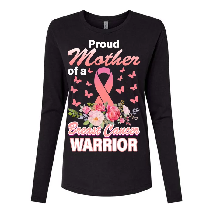 Proud Mother Of A Breast Cancer Warrior Womens Cotton Relaxed Long Sleeve T-Shirt