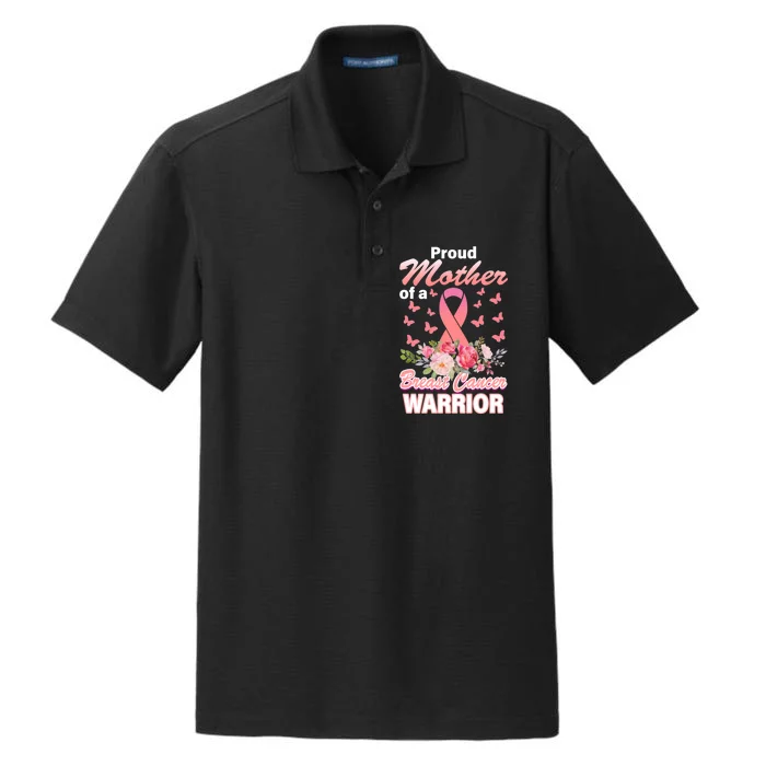 Proud Mother Of A Breast Cancer Warrior Dry Zone Grid Performance Polo