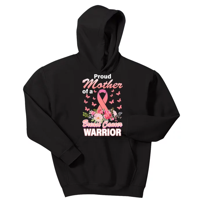 Proud Mother Of A Breast Cancer Warrior Kids Hoodie