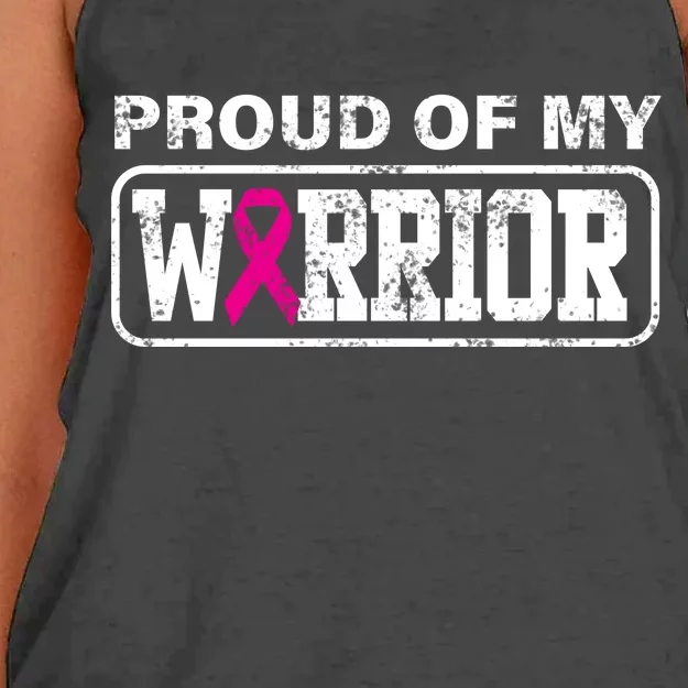 Proud Of My Warrior Breast Cancer Women's Knotted Racerback Tank