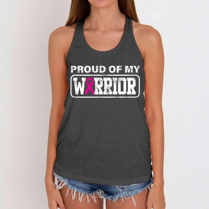 Proud Of My Warrior Breast Cancer Women's Knotted Racerback Tank