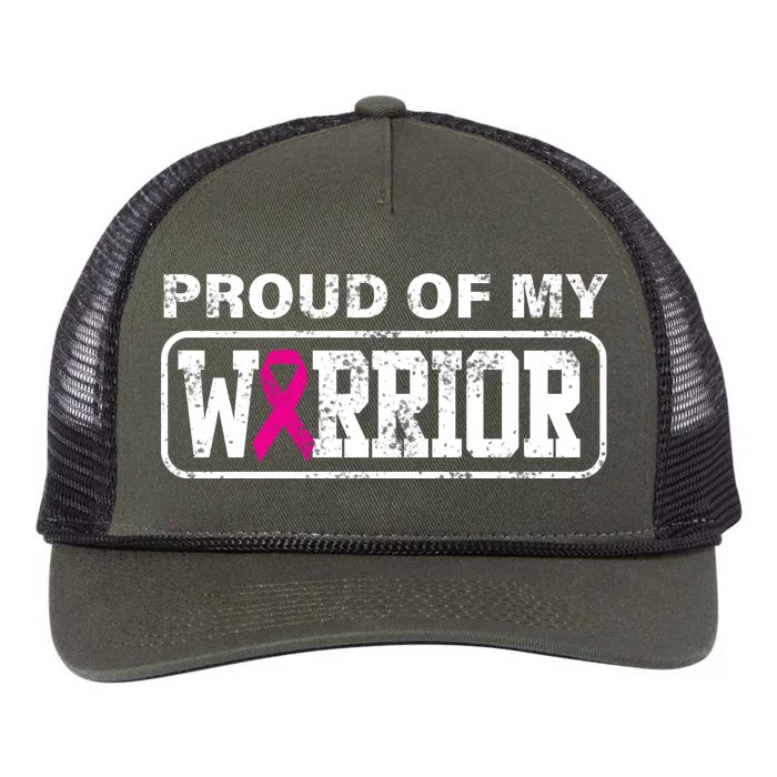 Proud Of My Warrior Breast Cancer Retro Rope Trucker Hat Cap