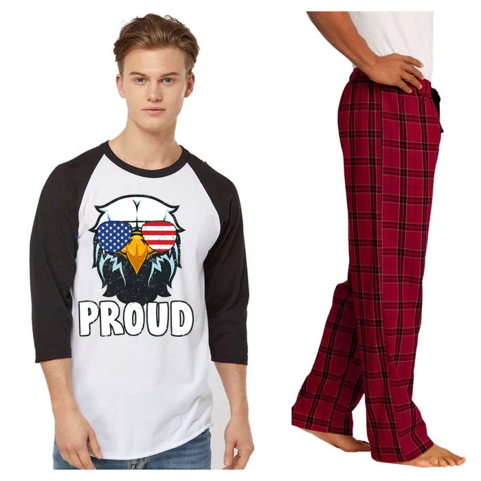 Proud Patriotic Eagle Raglan Sleeve Pajama Set