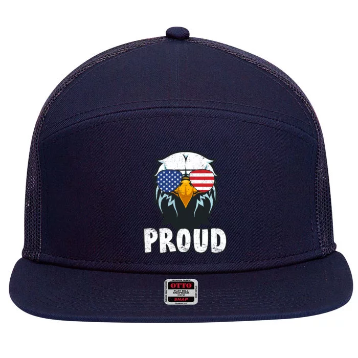 Proud Patriotic Eagle 7 Panel Mesh Trucker Snapback Hat