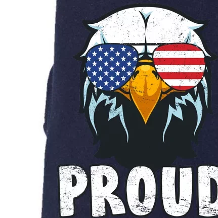 Proud Patriotic Eagle Doggie 3-End Fleece Hoodie