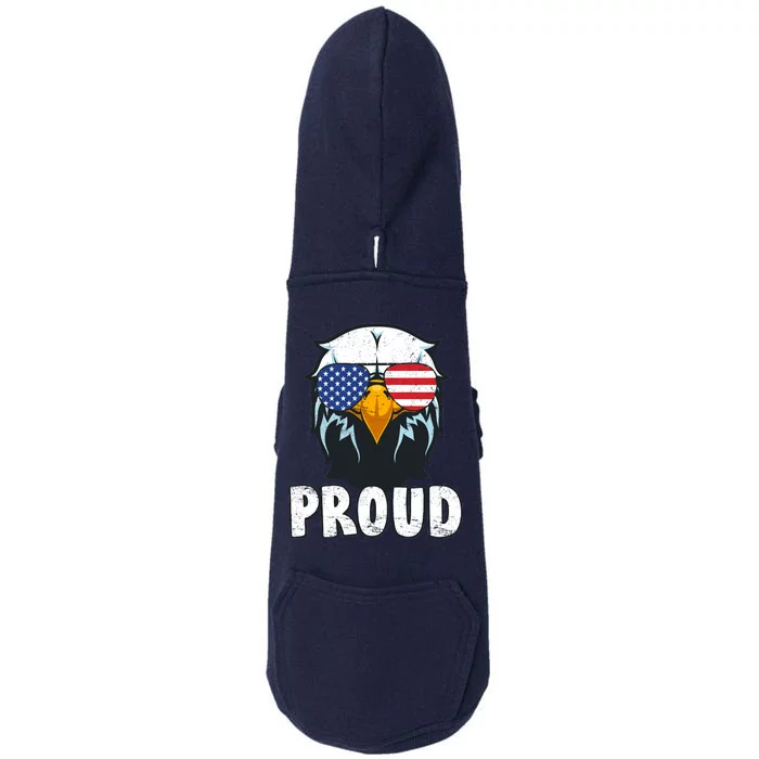 Proud Patriotic Eagle Doggie 3-End Fleece Hoodie