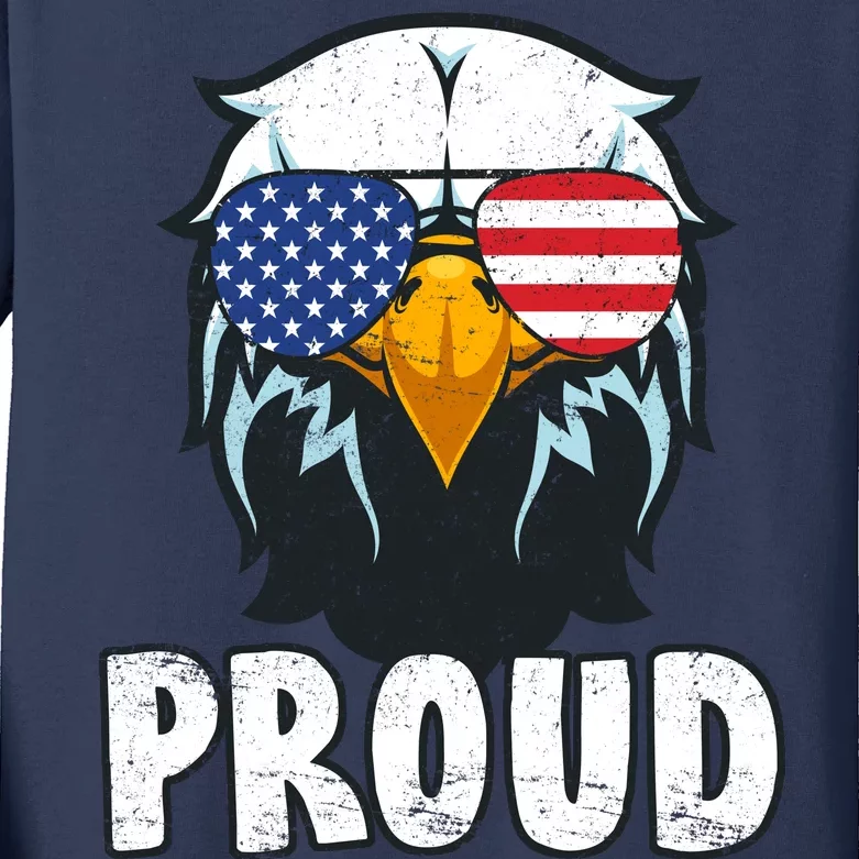 Proud Patriotic Eagle Kids Long Sleeve Shirt