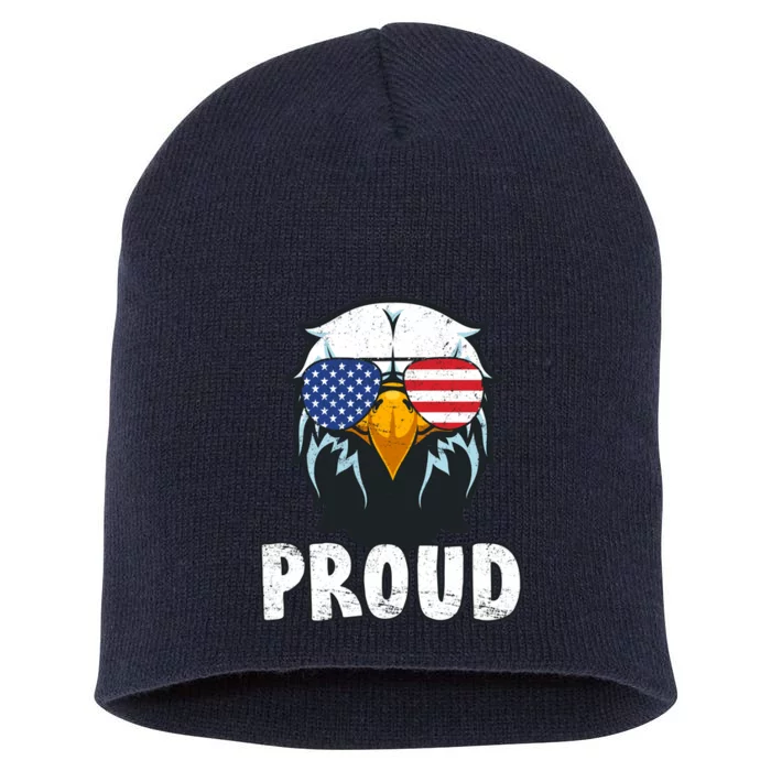 Proud Patriotic Eagle Short Acrylic Beanie