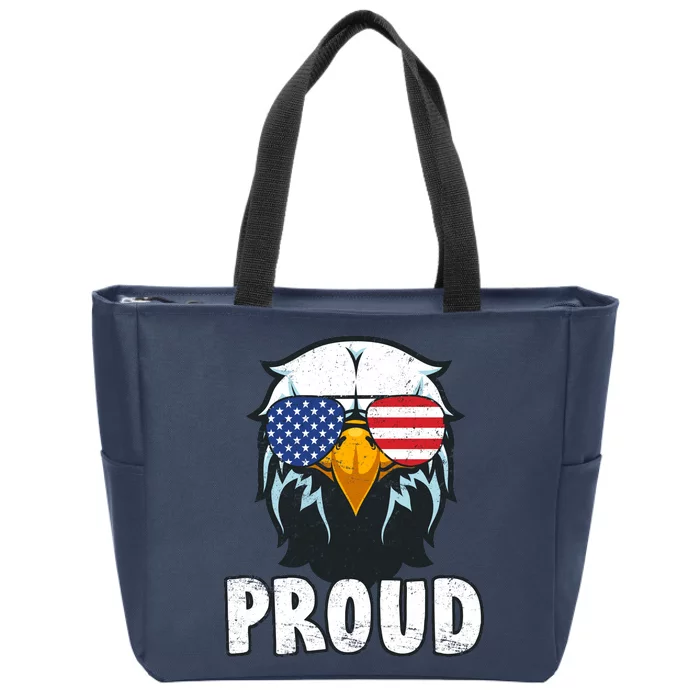 Proud Patriotic Eagle Zip Tote Bag