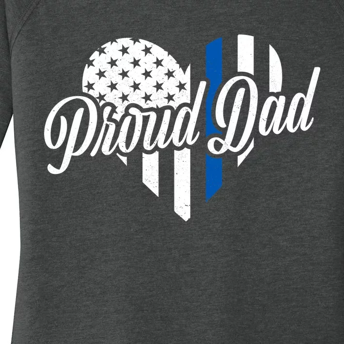 Proud Police Dad Blue Thin Line Women's Perfect Tri Tunic Long Sleeve Shirt