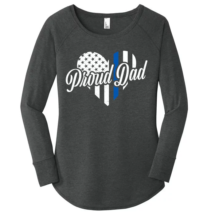 Proud Police Dad Blue Thin Line Women's Perfect Tri Tunic Long Sleeve Shirt