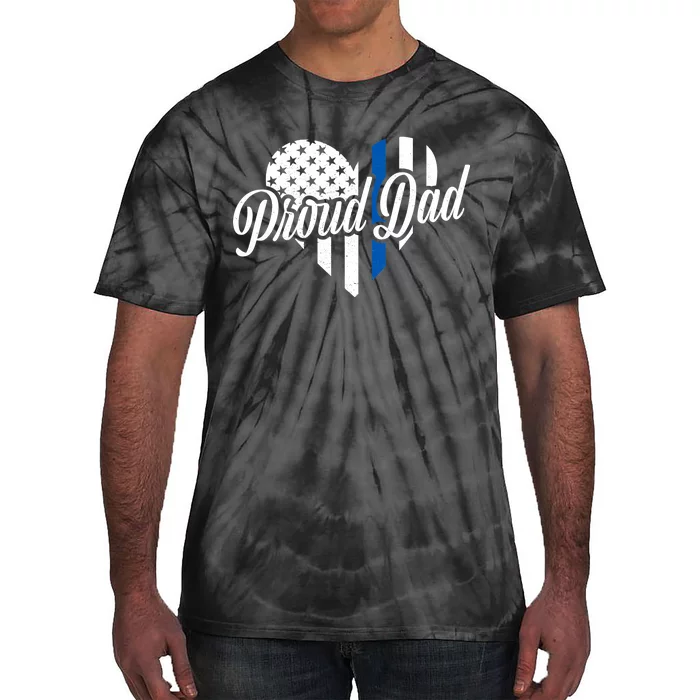 Proud Police Dad Blue Thin Line Tie-Dye T-Shirt