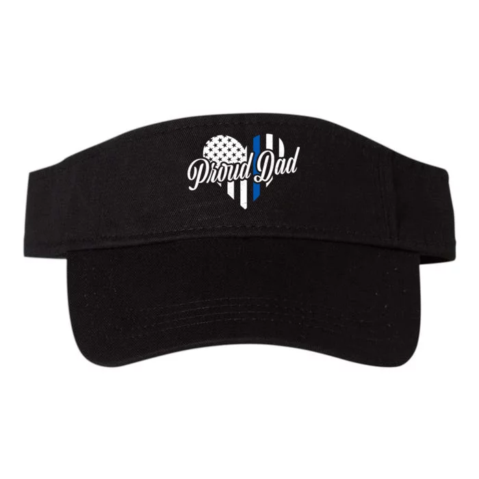 Proud Police Dad Blue Thin Line Valucap Bio-Washed Visor