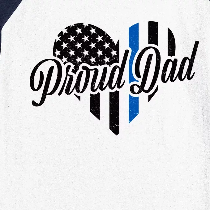 Proud Police Dad Blue Thin Line Baseball Sleeve Shirt