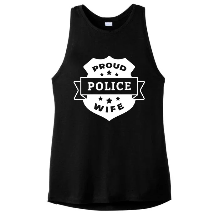 Proud Police Wife Ladies Tri-Blend Wicking Tank