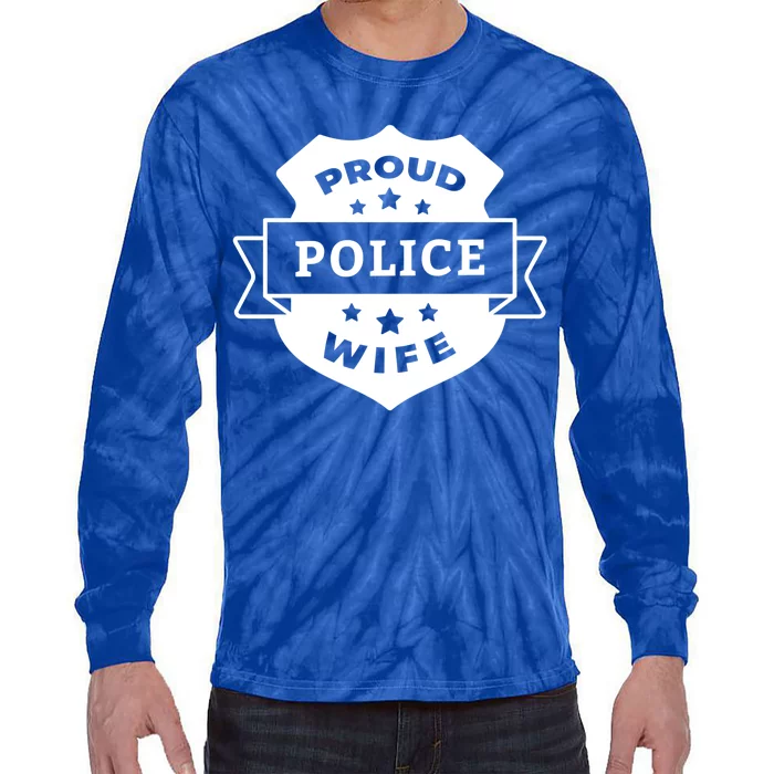 Proud Police Wife Tie-Dye Long Sleeve Shirt