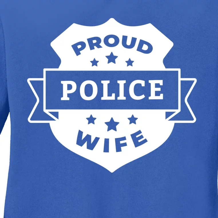 Proud Police Wife Ladies Long Sleeve Shirt