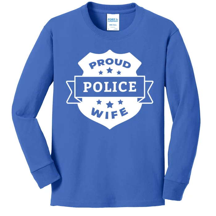 Proud Police Wife Kids Long Sleeve Shirt