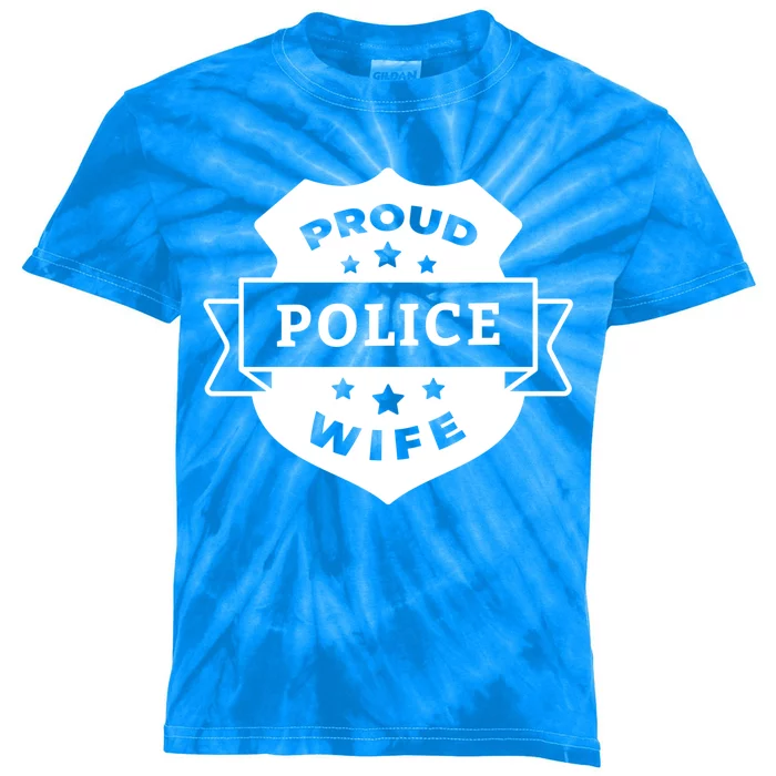 Proud Police Wife Kids Tie-Dye T-Shirt