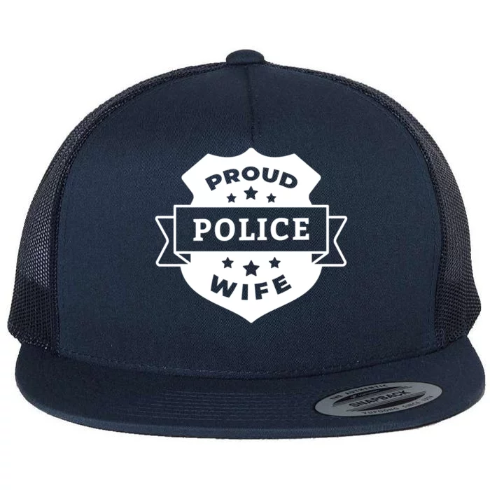 Proud Police Wife Flat Bill Trucker Hat