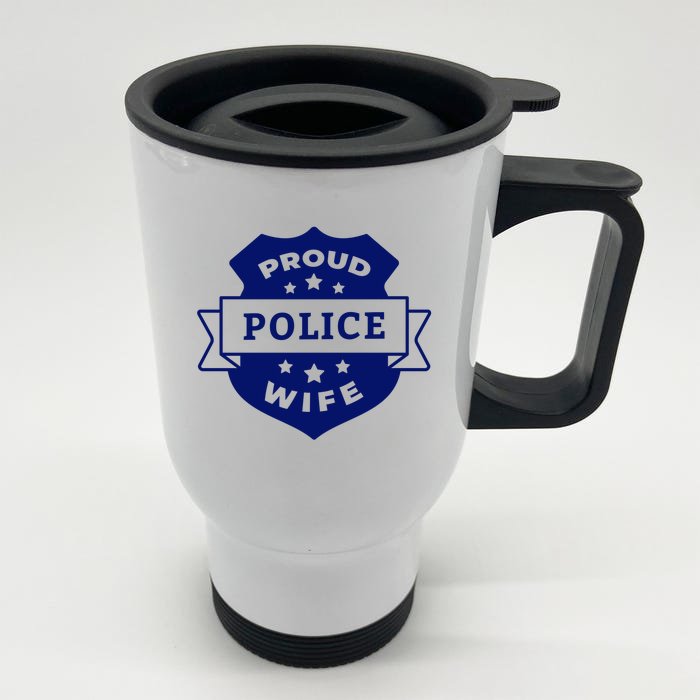 Proud Police Wife Front & Back Stainless Steel Travel Mug