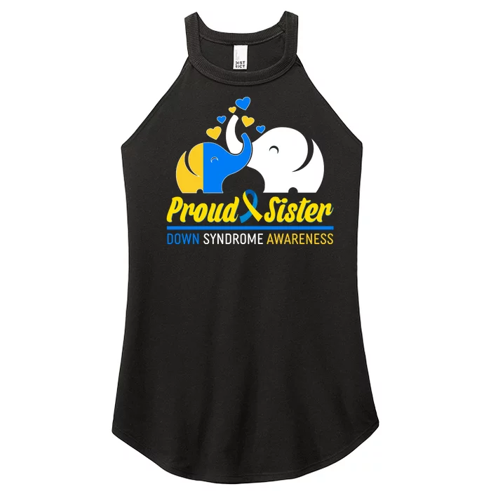 Proud Sister Down Syndrome Awareness Elephants Women’s Perfect Tri Rocker Tank