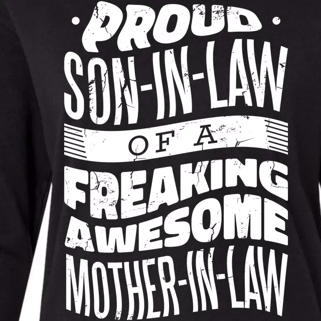 Proud Son-In-Law Of A Freaking Awesome Mother In Law Womens Cotton Relaxed Long Sleeve T-Shirt