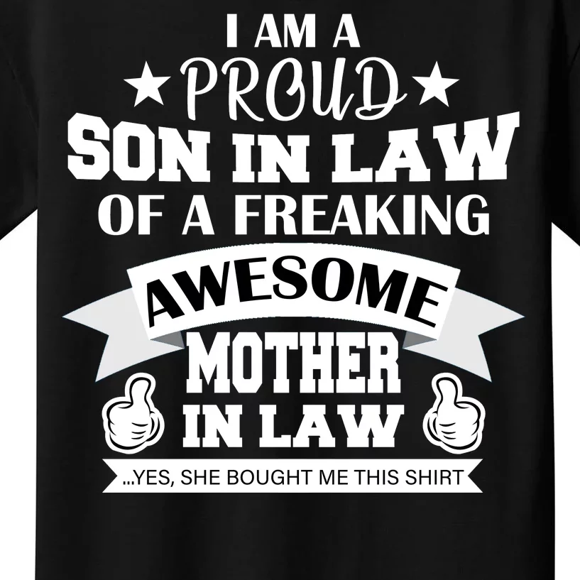 Proud Son In Law Of An Awesome Mother in Law Kids T-Shirt