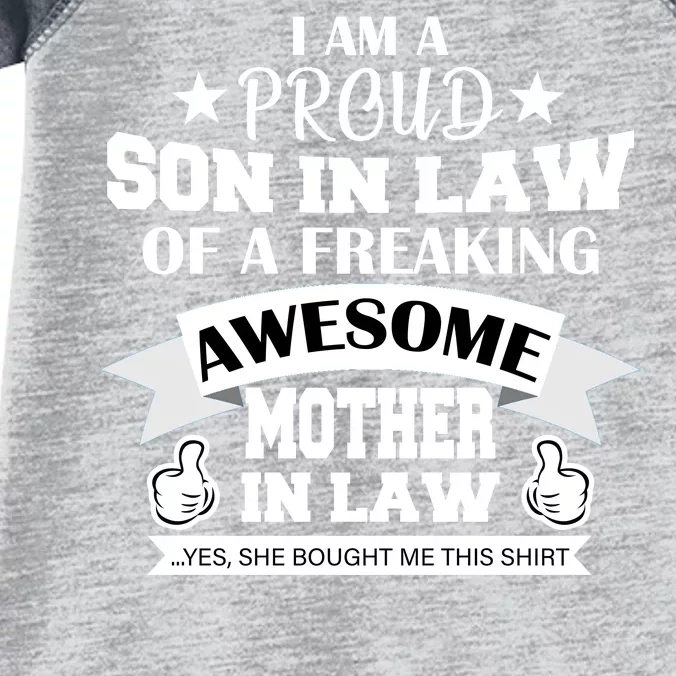 Proud Son In Law Of An Awesome Mother in Law Infant Baby Jersey Bodysuit