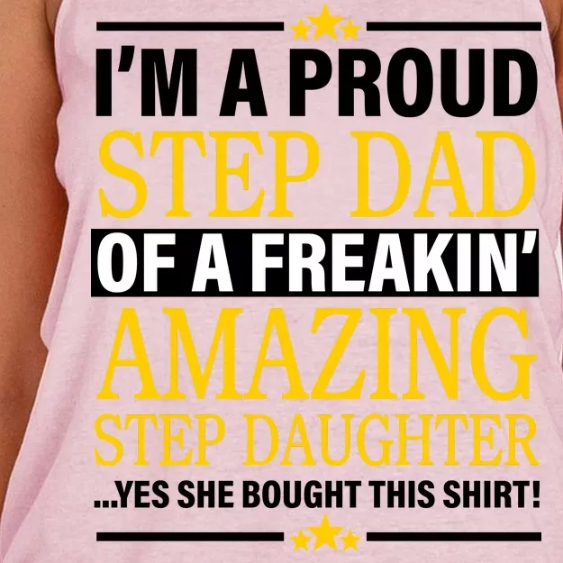 Proud Step Dad Of An Amazing Step Daughter Women's Knotted Racerback Tank