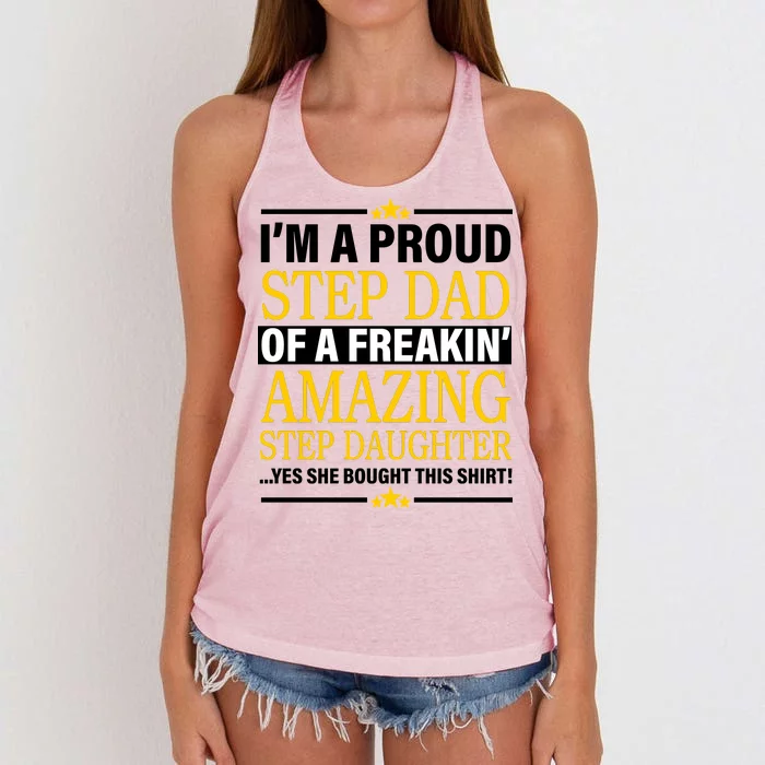 Proud Step Dad Of An Amazing Step Daughter Women's Knotted Racerback Tank