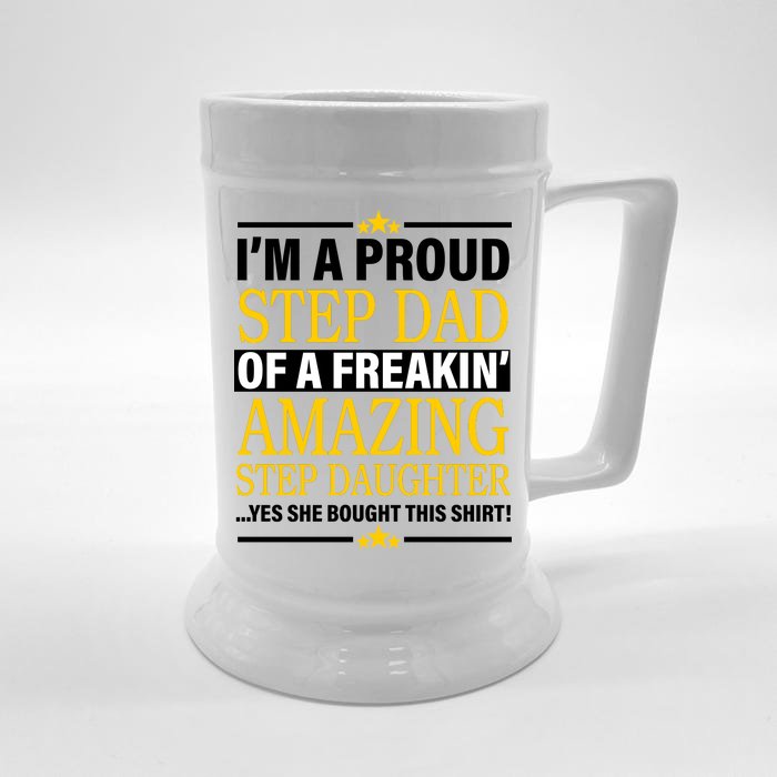 Proud Step Dad Of An Amazing Step Daughter Front & Back Beer Stein