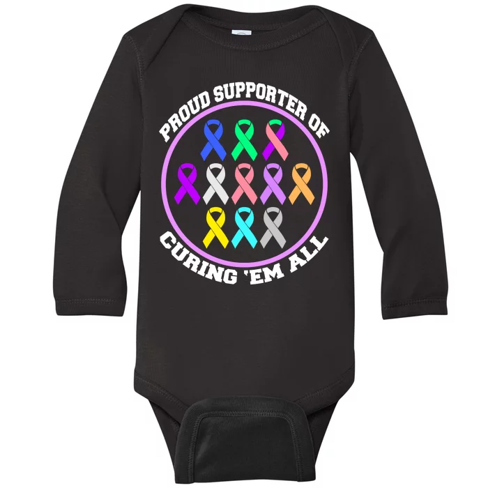 Proud Supporter Of Curing Them All Baby Long Sleeve Bodysuit