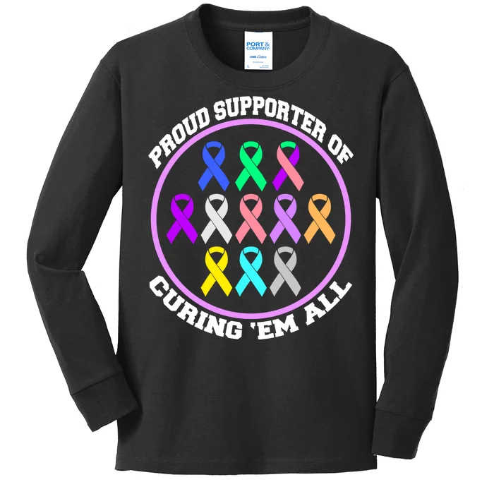 Proud Supporter Of Curing Them All Kids Long Sleeve Shirt